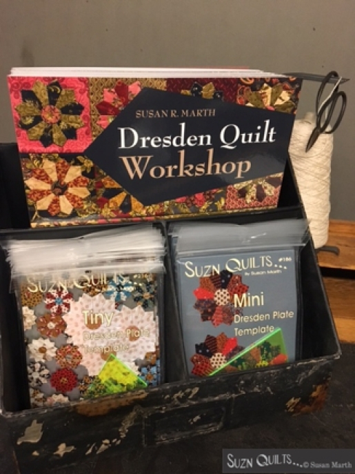 Suzn+Quilts+Dresden+Quilt+Workshop+new+books+and+templates+string+holder